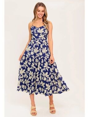 Flying Tomato Petals in the Wind Woven Midi Dress New!